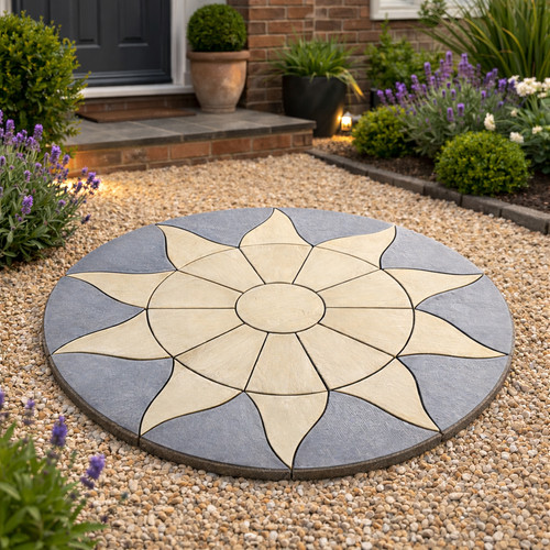 Paving sun circle slabs stones - circle,