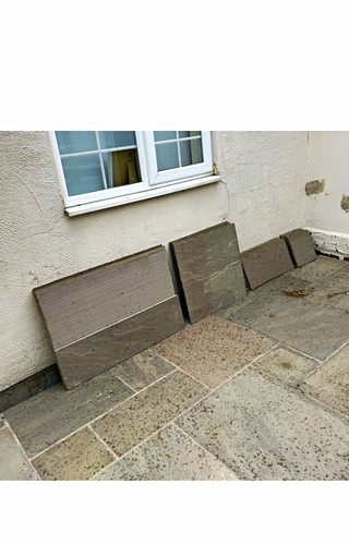 Grey stone rectangular paver - stone,