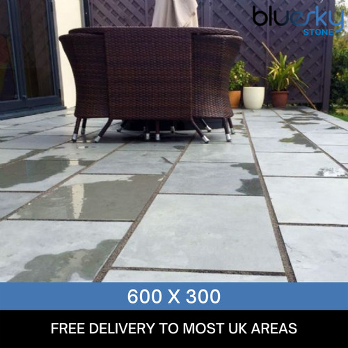 Grey slate paving patio slabs - patio,