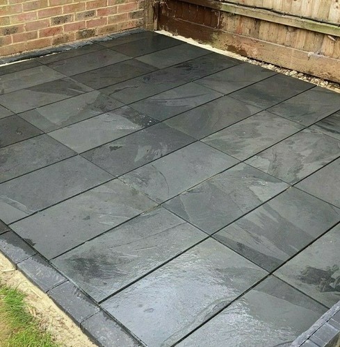 Black slate paving - patio, slabs