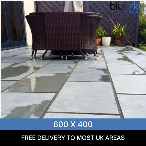 Grey slate paving patio slabs - patio,