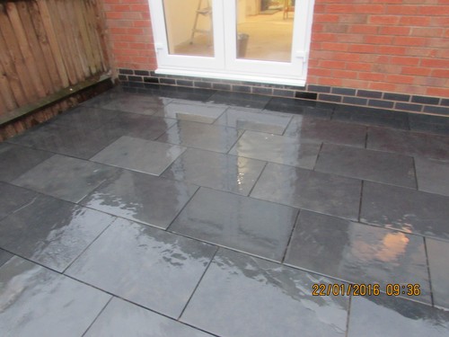 Black slate paving - black, patio