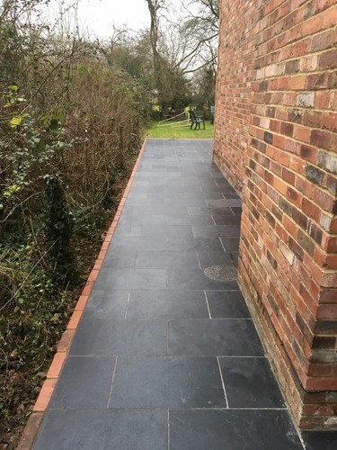 Black slate paving - black,