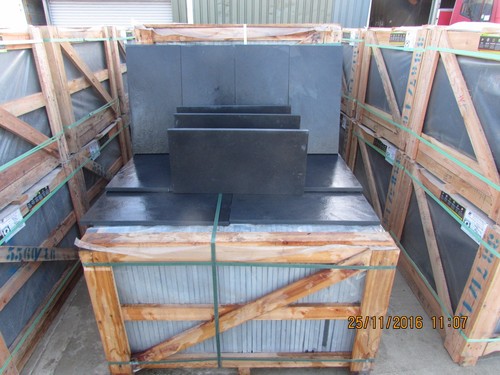 Black slate paving patio - black, slabs