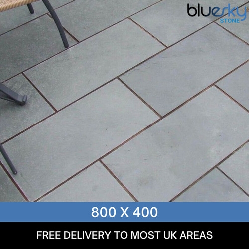 Grey slate paving patio - paving,