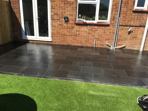Black slate paving - black,