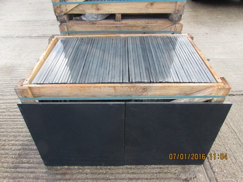 Black slate paving patio - paving, slabs